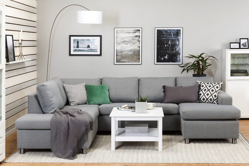 Crazy 4-personers Venstrevendt U-formet Large Sofa med Chaiselong i Stof - Grå - Møbler - Sofaer - U Sofa