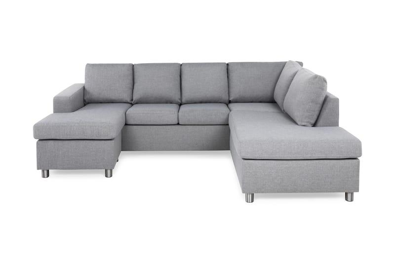 Crazy 4-personers Højrevendt U-formet Large Sofa med Chaiselong i Stof - Grå - Møbler - Sofaer - U Sofa