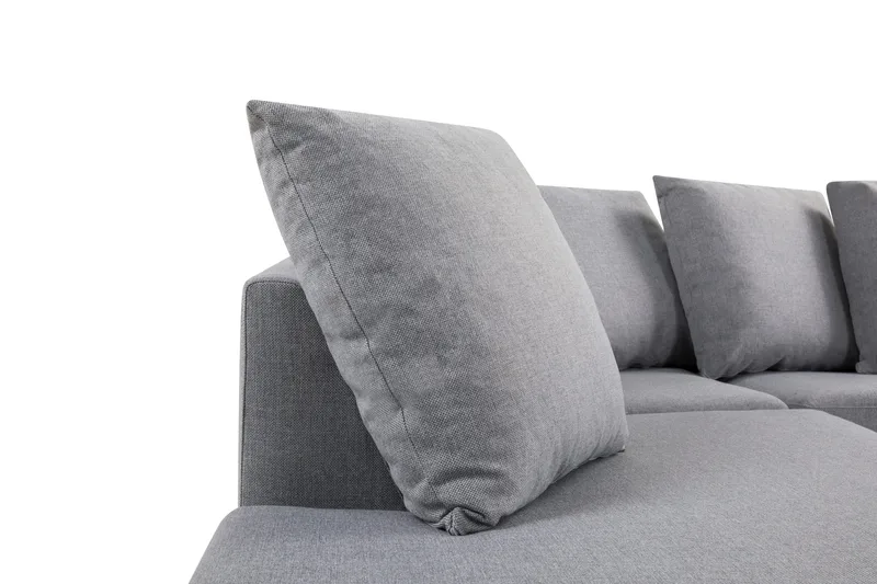 Crazy 4-personers Venstrevendt U-formet Small Sofa med Divan og Chaiselong i Stof inkl. Kuvertpuder - Grå - Møbler - Sofaer - U Sofa