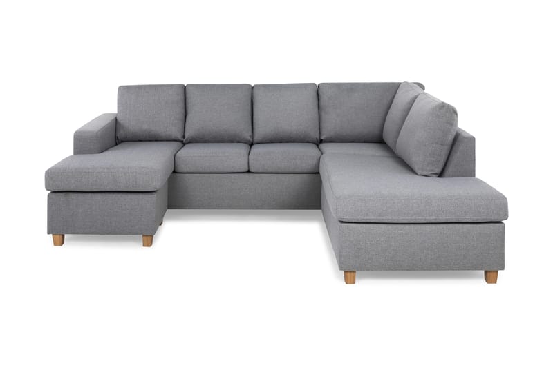 Crazy 4-personers Højrevendt U-formet Large Sofa med Chaiselong i Stof - Grå - Møbler - Sofaer - U Sofa
