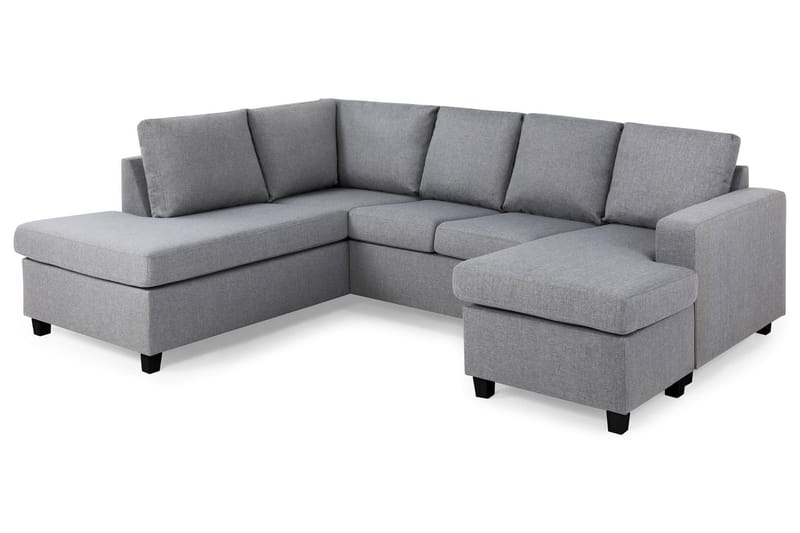Crazy 4-personers Venstrevendt U-formet Large Sofa med Chaiselong i Stof - Grå - Møbler - Sofaer - U Sofa