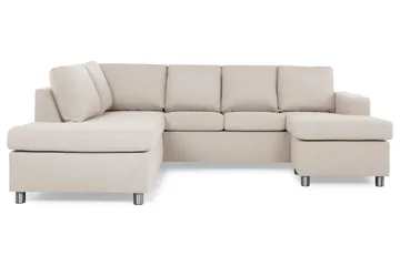 Crazy 4-personers Venstrevendt U-formet Large Sofa med Chaiselong i Stof