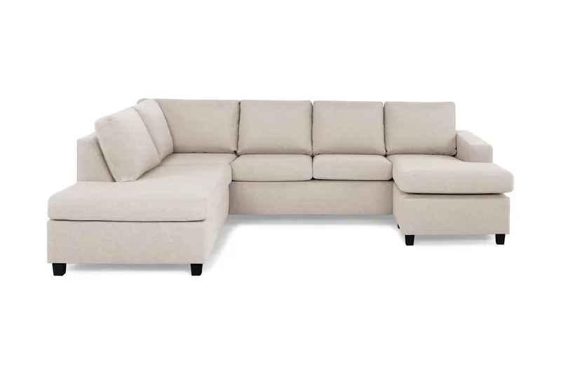 Crazy 4-personers Venstrevendt U-formet Large Sofa med Chaiselong i Stof, Beige