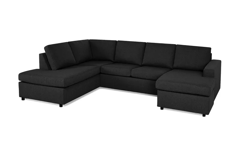 Crazy 4-personers Venstrevendt U-formet Large Sofa med Chaiselong i Stof - Antracit - Møbler - Sofaer - U Sofa