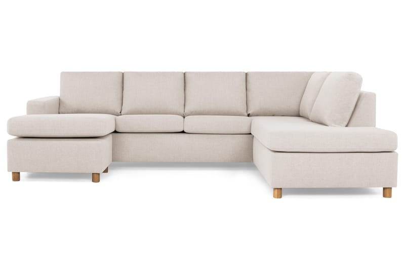 Crazy 4-personers Højrevendt U-formet Large Sofa med Chaiselong i Stof - Beige - Møbler - Sofaer - U Sofa