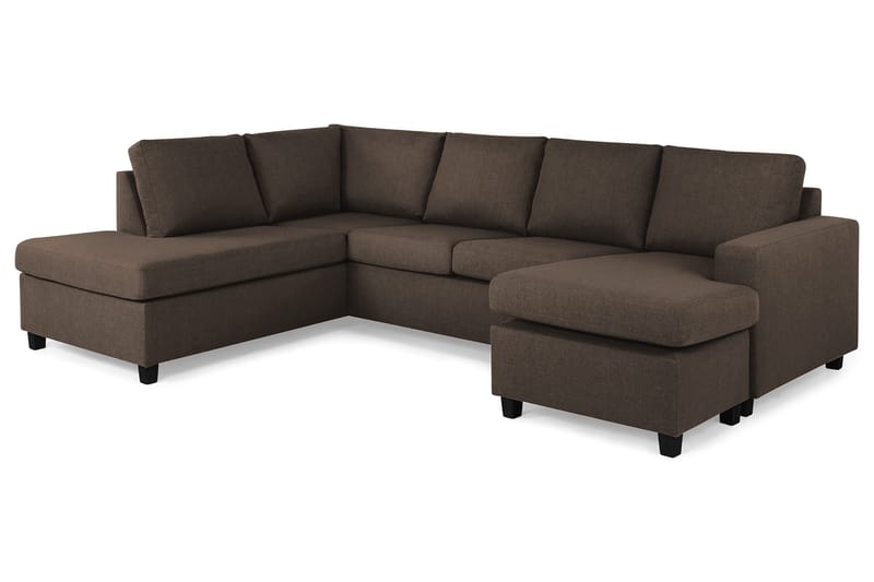 Crazy 4-personers Venstrevendt U-formet Large Sofa med Chaiselong i Stof - Brun - Møbler - Sofaer - U Sofa