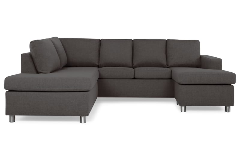 Crazy 4-personers Venstrevendt U-formet Small Sofa med Chaiselong i Stof - Mørkegrå - Møbler - Sofaer - U Sofa