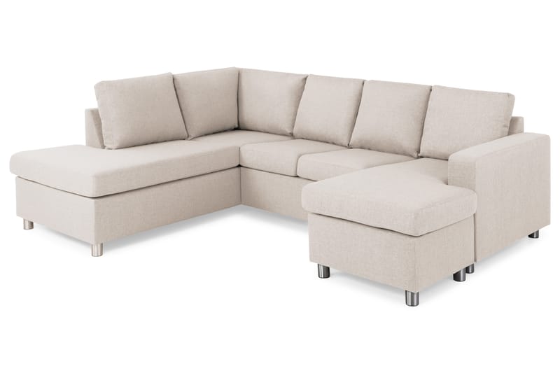 Crazy 4-personers Venstrevendt U-formet Large Sofa med Chaiselong i Stof - Beige - Møbler - Sofaer - U Sofa