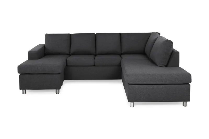 Crazy 4-personers Højrevendt U-formet Small Sofa med Chaiselong i Stof - Mørkegrå - Møbler - Sofaer - U Sofa