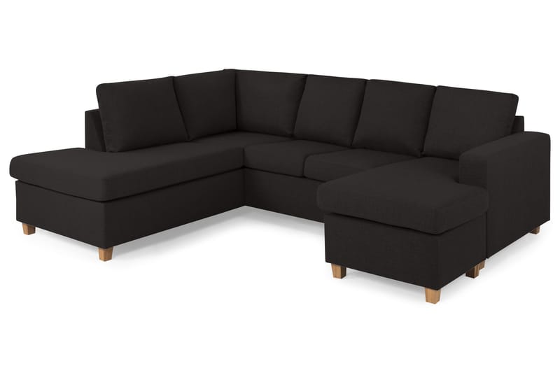 Crazy 4-personers Venstrevendt U-formet Large Sofa med Chaiselong i Stof - Antracit - Møbler - Sofaer - U Sofa