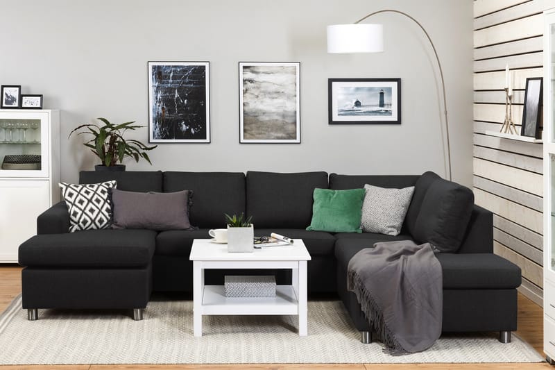 Crazy 4-personers Højrevendt U-formet Large Sofa med Chaiselong i Stof - Antracit - Møbler - Sofaer - U Sofa