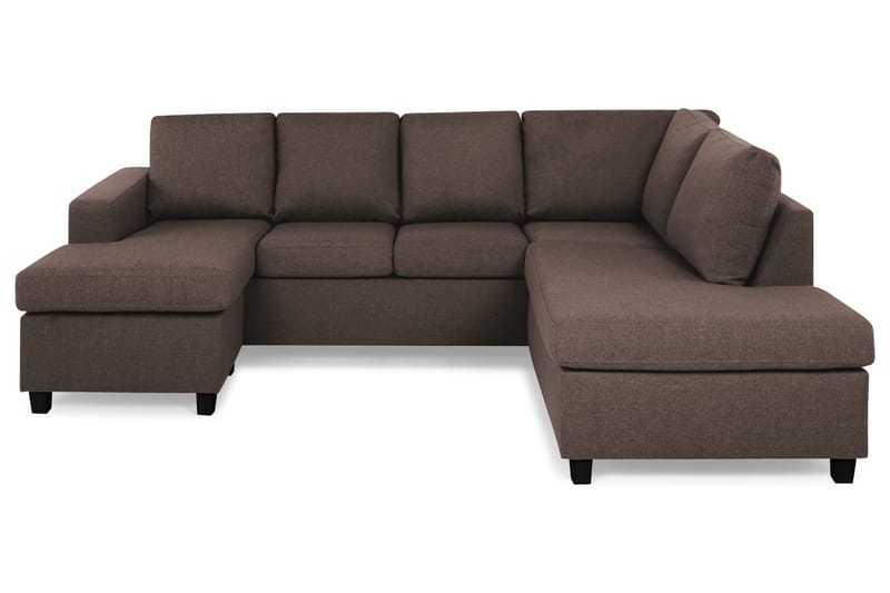 Crazy 4-personers Højrevendt U-formet Small Sofa med Chaiselong i Stof - Brun - Møbler - Sofaer - U Sofa