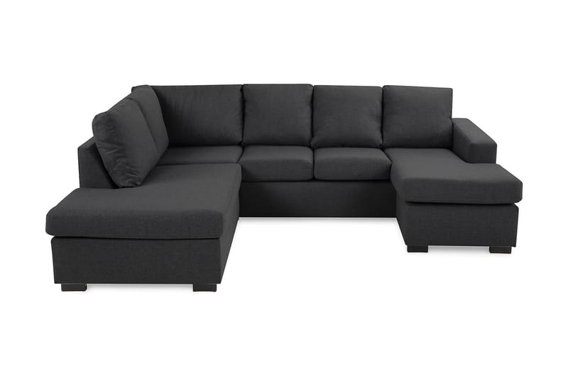 Crazy 4-personers Venstrevendt U-formet Small Sofa med Chaiselong i Stof - Mørkegrå - Møbler - Sofaer - U Sofa
