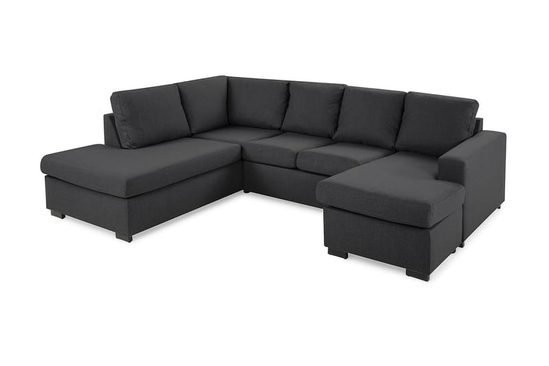 Crazy 4-personers Venstrevendt U-formet Small Sofa med Chaiselong i Stof - Mørkegrå - Møbler - Sofaer - U Sofa