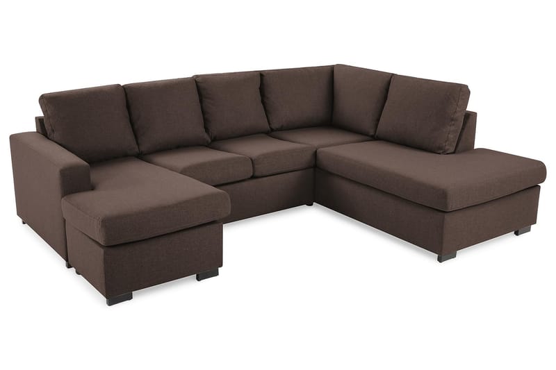 Crazy 4-personers Højrevendt U-formet Small Sofa med Chaiselong i Stof - Brun - Møbler - Sofaer - U Sofa