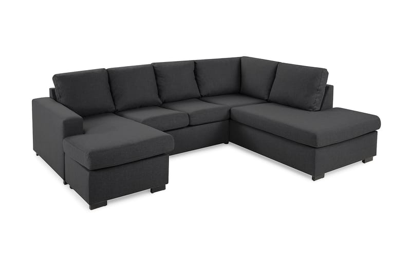 Crazy 4-personers Højrevendt U-formet Small Sofa med Chaiselong i Stof - Mørkegrå - Møbler - Sofaer - U Sofa