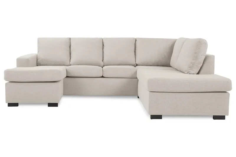 Crazy 4-personers Højrevendt U-formet Small Sofa med Chaiselong i Stof - Beige - Møbler - Sofaer - U Sofa