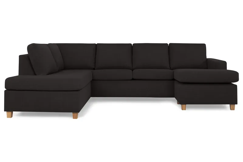 Crazy 4-personers Venstrevendt U-formet Large Sofa med Chaiselong i Stof - Antracit - Møbler - Sofaer - U Sofa