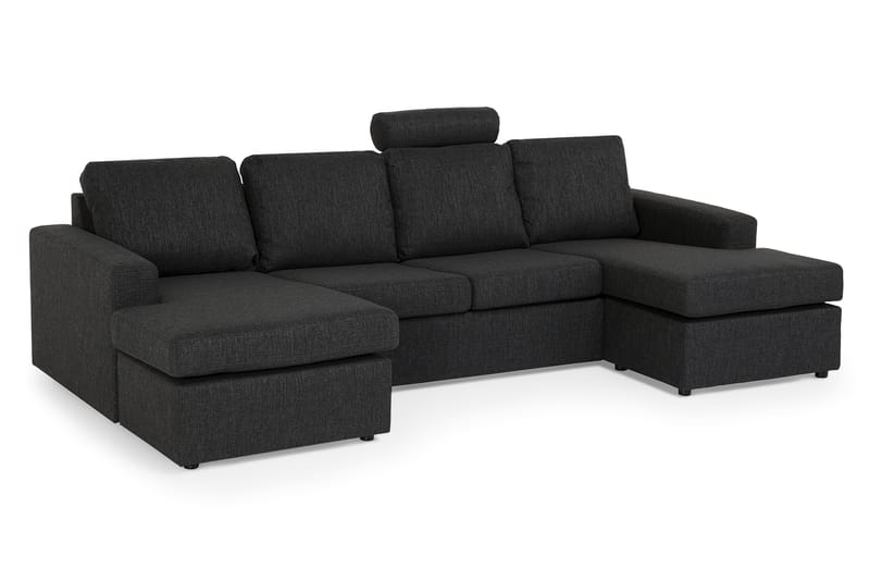 Crazy 4-Pers. Sofa med Chaiselonger - Antracit - U Sofa