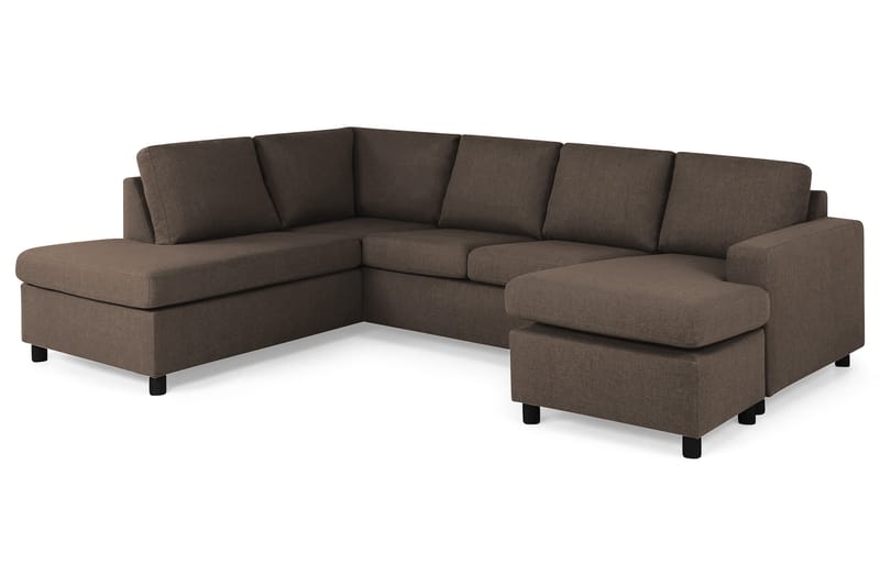 Crazy 4-personers Venstrevendt U-formet Large Sofa med Chaiselong i Stof - Brun - Møbler - Sofaer - U Sofa