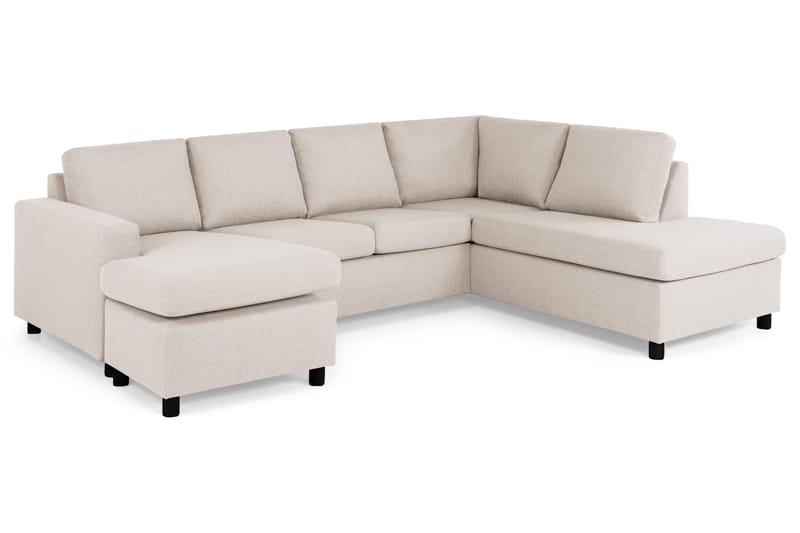 Crazy 4-personers Højrevendt U-formet Large Sofa med Chaiselong i Stof - Beige - Møbler - Sofaer - U Sofa