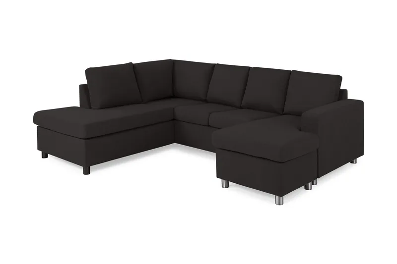 Crazy 4-personers Venstrevendt U-formet Large Sofa med Chaiselong i Stof - Antracit - Møbler - Sofaer - U Sofa