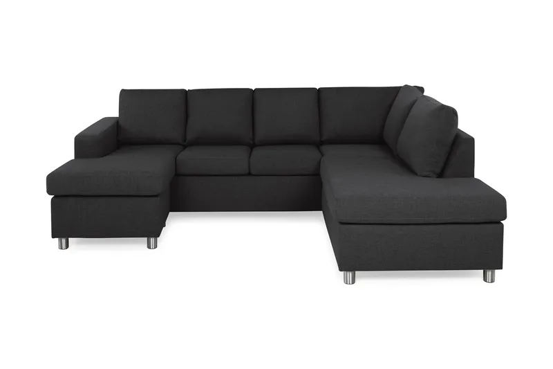 Crazy 4-personers Højrevendt U-formet Large Sofa med Chaiselong i Stof - Antracit - Møbler - Sofaer - U Sofa