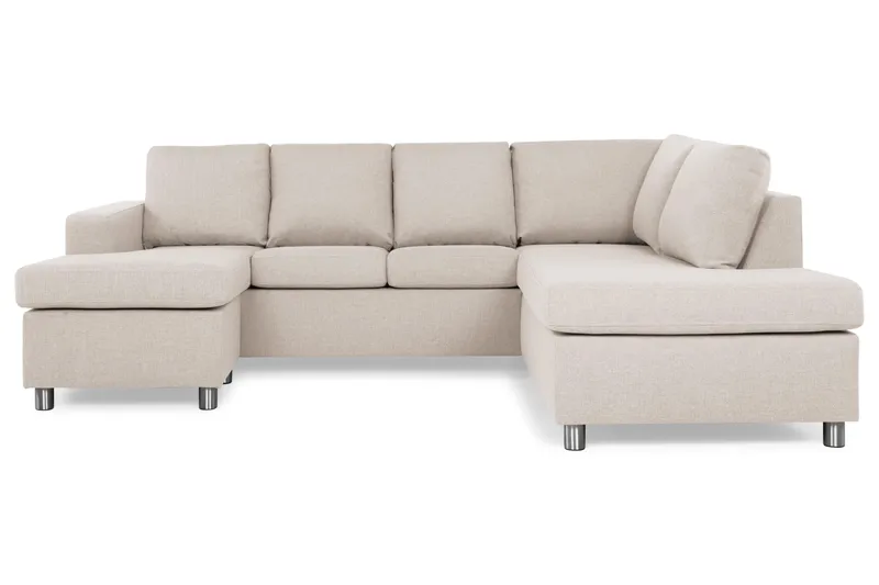 Crazy 4-personers Højrevendt U-formet Small Sofa med Chaiselong i Stof - Beige - Møbler - Sofaer - U Sofa
