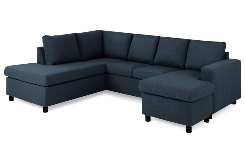 Crazy 4-personers Venstrevendt U-formet Large Sofa med Chaiselong i Stof - Blå - Møbler - Sofaer - U Sofa