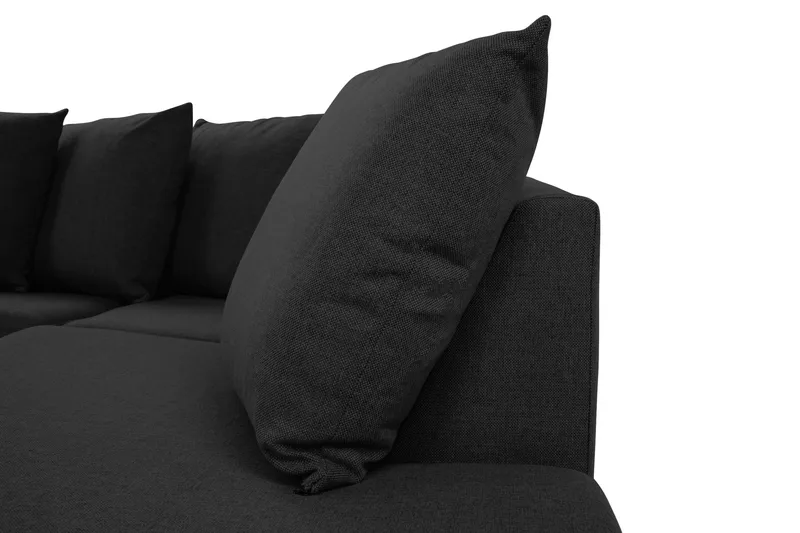 Crazy 4-personers Højrevendt U-formet Large Sofa med Divan og Chaiselong i Stof inkl. Kuvertpuder - Antracit - Møbler - Sofaer - U Sofa