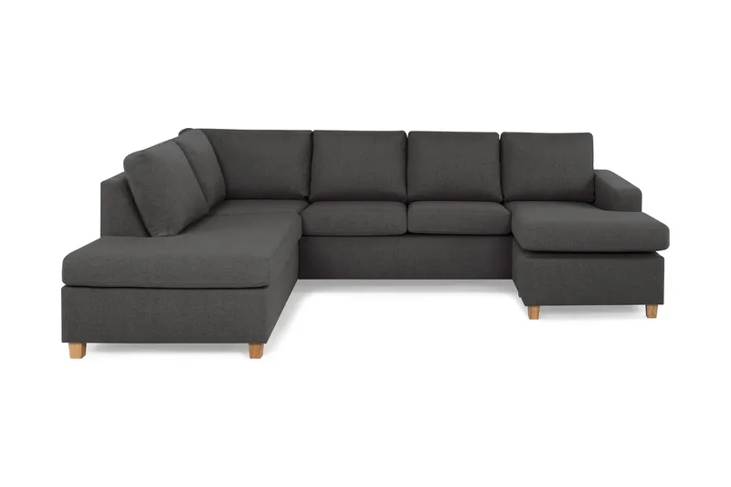 Crazy 4-personers Venstrevendt U-formet Large Sofa med Chaiselong i Stof - Mørkegrå - Møbler - Sofaer - U Sofa