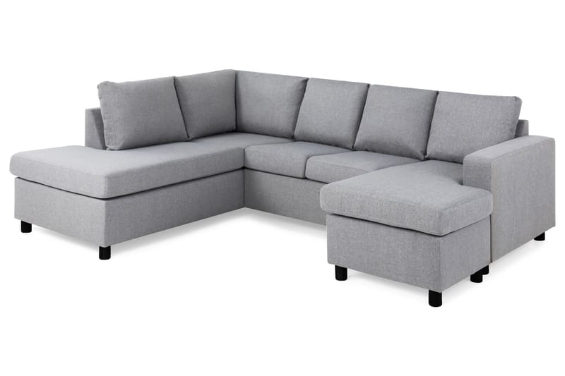 Crazy 4-personers Venstrevendt U-formet Large Sofa med Chaiselong i Stof - Grå - Møbler - Sofaer - U Sofa
