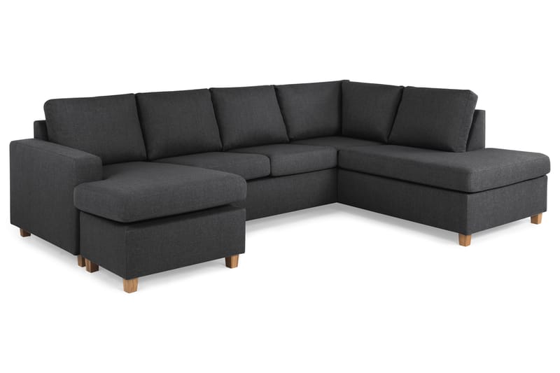Crazy 4-personers Højrevendt U-formet Large Sofa med Chaiselong i Stof - Mørkegrå - Møbler - Sofaer - U Sofa