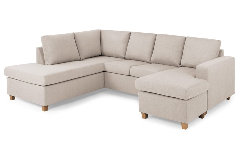 Crazy 4-personers Venstrevendt U-formet Large Sofa med Chaiselong i Stof - Beige - Møbler - Sofaer - U Sofa