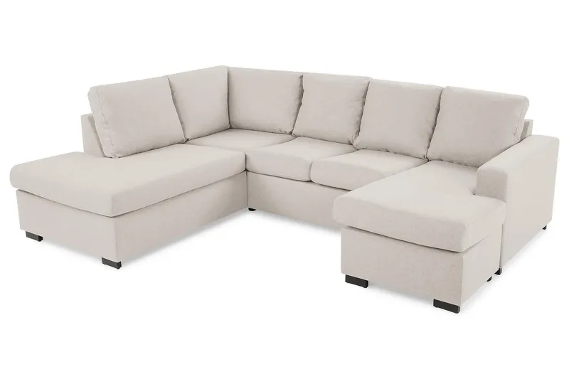 Crazy 4-personers Venstrevendt U-formet Large Sofa med Chaiselong i Stof - Beige - Møbler - Sofaer - U Sofa