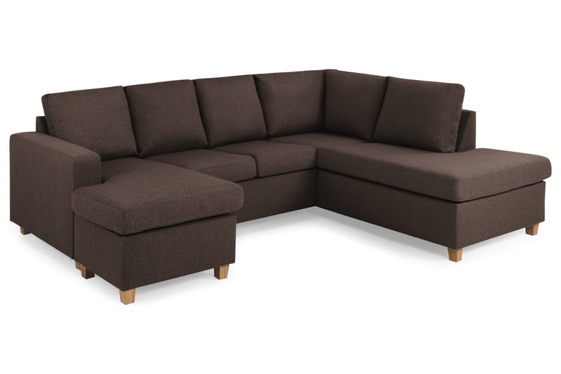 Crazy 4-personers Højrevendt U-formet Small Sofa med Chaiselong i Stof - Brun - Møbler - Sofaer - U Sofa