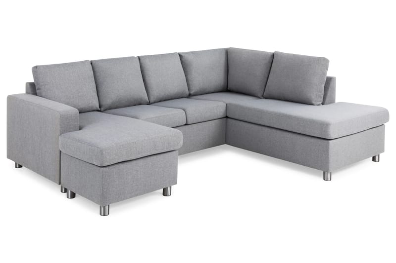 Crazy 4-personers Højrevendt U-formet Large Sofa med Chaiselong i Stof - Grå - Møbler - Sofaer - U Sofa