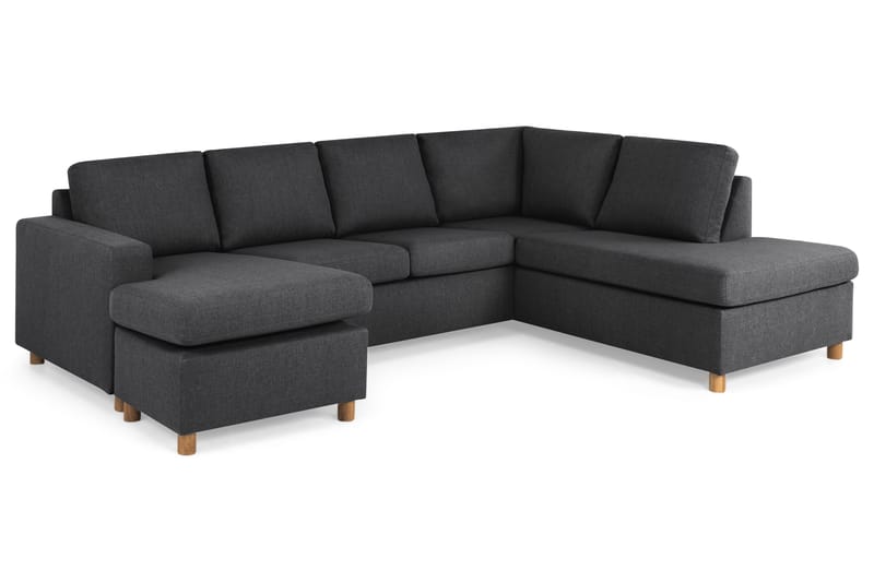 Crazy 4-personers Højrevendt U-formet Large Sofa med Chaiselong i Stof - Mørkegrå - Møbler - Sofaer - U Sofa