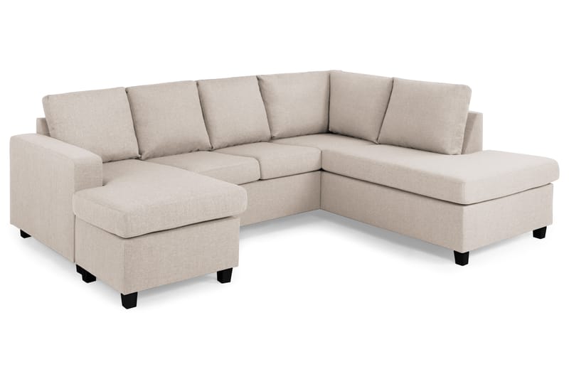 Crazy 4-personers Højrevendt U-formet Small Sofa med Chaiselong i Stof - Beige - Møbler - Sofaer - U Sofa