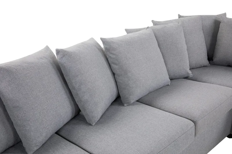 Crazy 4-personers Højrevendt U-formet Large Sofa med Divan og Chaiselong i Stof inkl. Kuvertpuder - Gr å - Møbler - Sofaer - U Sofa