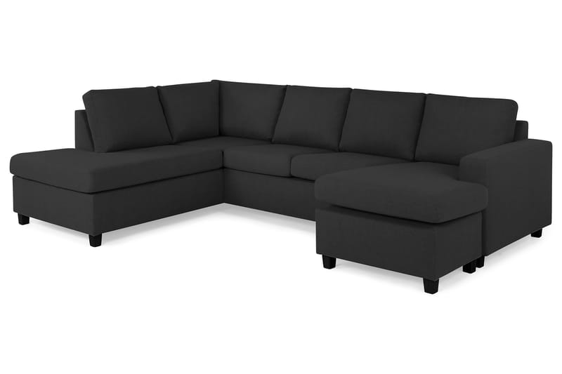 Crazy 4-personers Venstrevendt U-formet Large Sofa med Chaiselong i Stof - Antracit - Møbler - Sofaer - U Sofa