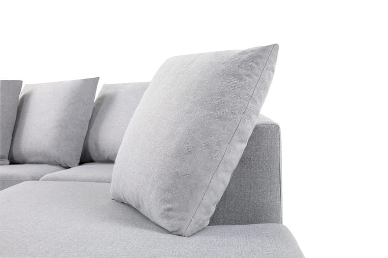 Crazy 4-personers Højrevendt U-formet Small Sofa med Divan og Chaiselong i Stof inkl. Kuvertpuder - Grå - Møbler - Sofaer - U Sofa