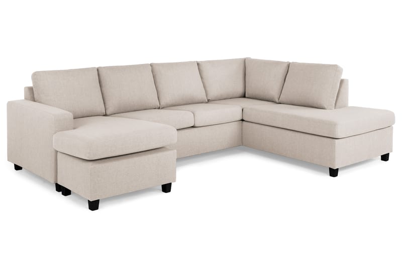 Crazy 4-personers Højrevendt U-formet Large Sofa med Chaiselong i Stof - Beige - Møbler - Sofaer - U Sofa