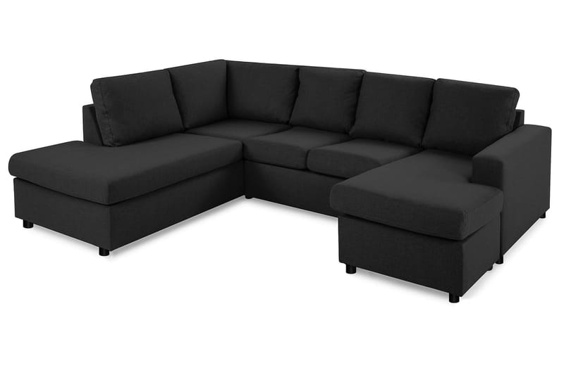 Crazy 4-personers Venstrevendt U-formet Large Sofa med Chaiselong i Stof - Antracit - Møbler - Sofaer - U Sofa