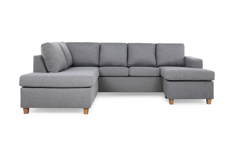 Crazy 4-personers Venstrevendt U-formet Large Sofa med Chaiselong i Stof - Grå - Møbler - Sofaer - U Sofa