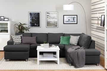 Crazy 4-personers Højrevendt U-formet Large Sofa med Chaiselong i Stof - Mørkegrå - Møbler - Sofaer - U Sofa