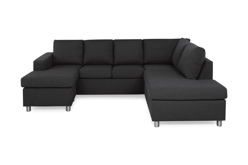 Crazy 4-personers Højrevendt U-formet Large Sofa med Chaiselong i Stof - Antracit - Møbler - Sofaer - Lædersofaer