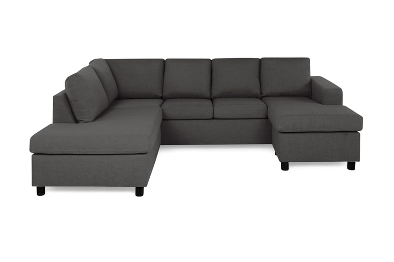Crazy 4-personers Venstrevendt U-formet Small Sofa med Chaiselong i Stof - Mørkegrå - Møbler - Sofaer - U Sofa