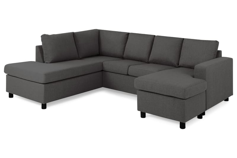 Crazy 4-personers Venstrevendt U-formet Small Sofa med Chaiselong i Stof - Mørkegrå - Møbler - Sofaer - U Sofa