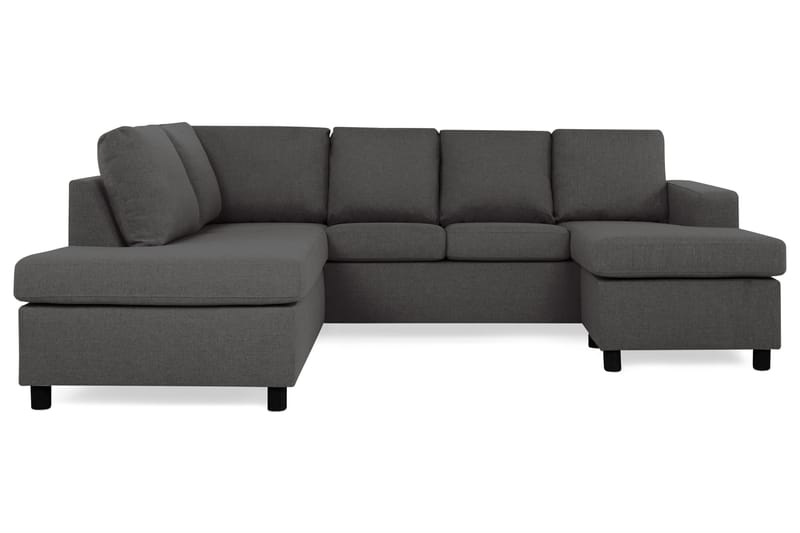 Crazy 4-personers Venstrevendt U-formet Small Sofa med Chaiselong i Stof - Mørkegrå - Møbler - Sofaer - U Sofa